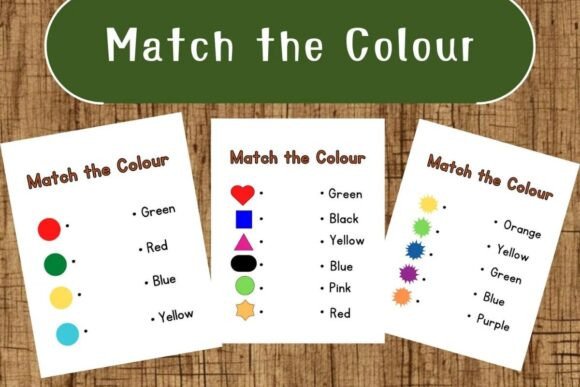 30 Match the Colours: Playful Educational Design Assets