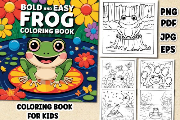 Bold and Easy Frog Coloring Book: A Designer's Guide to Creative Use