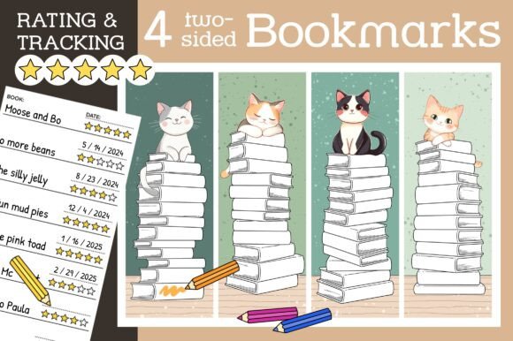 Book Rating Kids Cat Bookmark: A Cute Cat for Tracking Reads