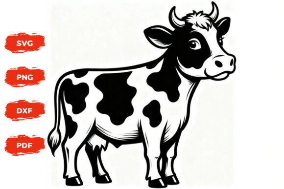 Bring Farmhouse Charm to Life with Cute Cow SVG Clipart