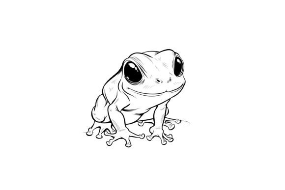 Cute Baby Frog Coloring Page for Kids: A Creative Asset for Modern Projects