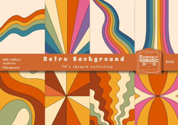 Embrace Vintage Warmth: The 60s 70s Retro Background Set
