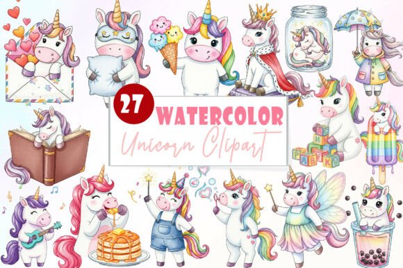 Enchant Your Designs: Mastering Unicorn Watercolor Clipart