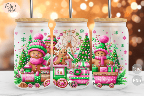 Gingerbread Christmas 16 Oz Glass Wrap: Festive Charm for Holiday Projects