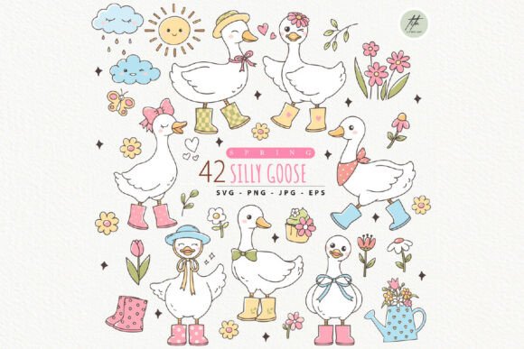 Spring Silly Goose Clipart: Bringing Whimsy to Your Creative Projects