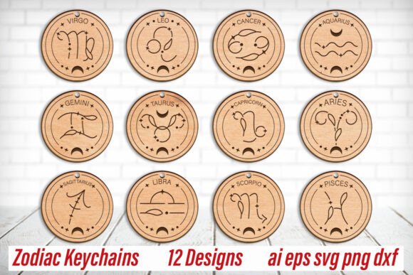 Stellar SVG Designs for Unique Zodiac Keychains