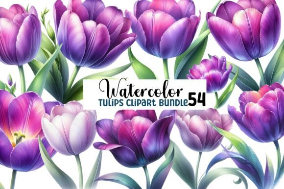 Watercolor Tulips Clipart Bundle: Fresh Designs for Your Projects